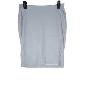 Bailey 44 Womens Pencil Skirt Petite Small Light Gray Mini Faux Leather Knit